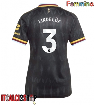 Aston Villa Victor Lindelof #3 Seconda Maglia Femmina 2026-27 Manica Corta